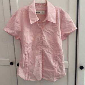 Hollister Light Pink Button-Up Blouse